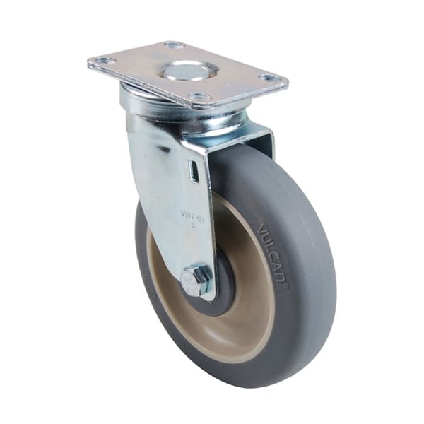 Caster, Plate (5"Od, Swvl, Gray)